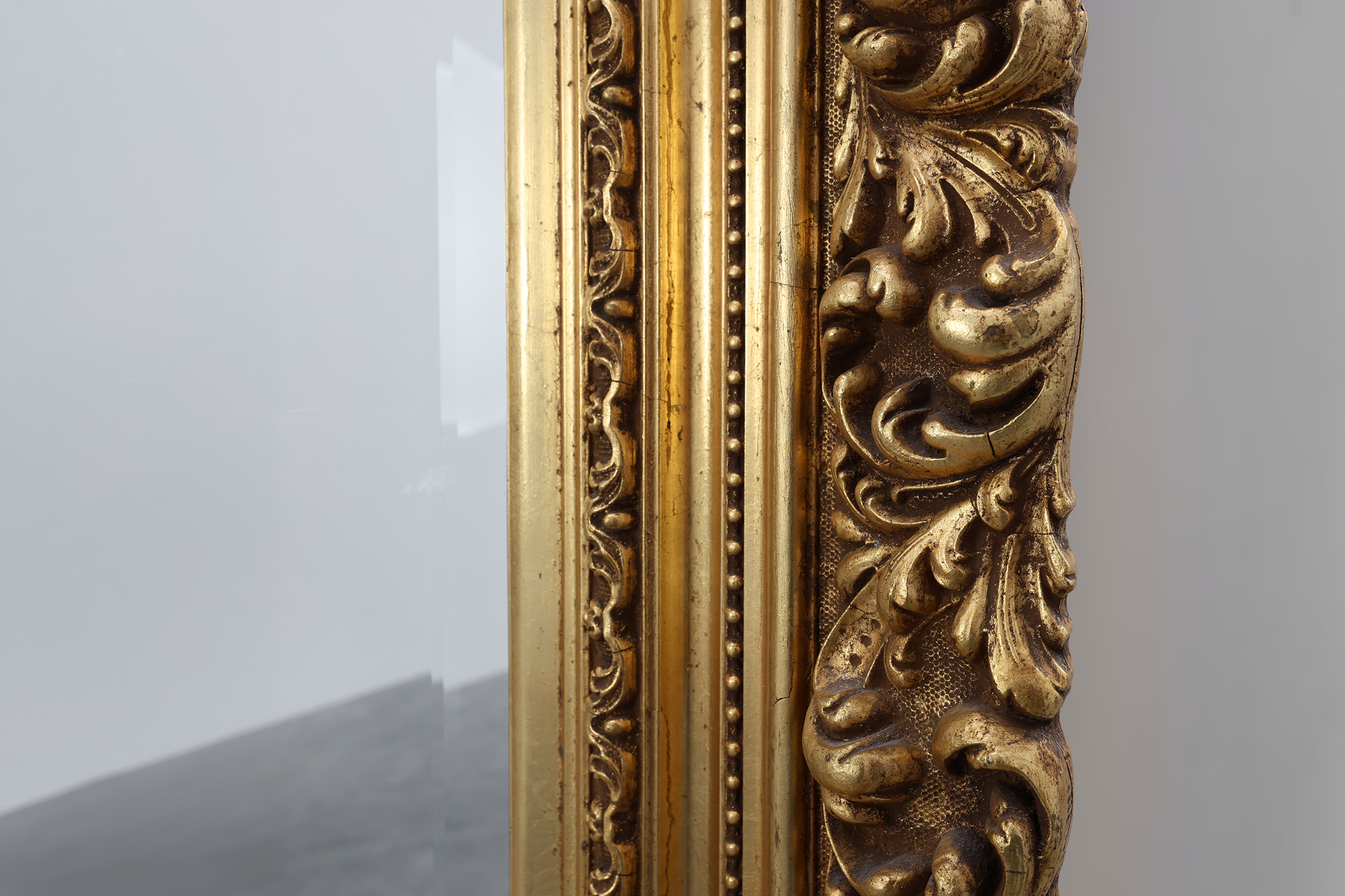 Baroque style giltwood mirror with acanthus carvings, France ca. 1880thumbnail